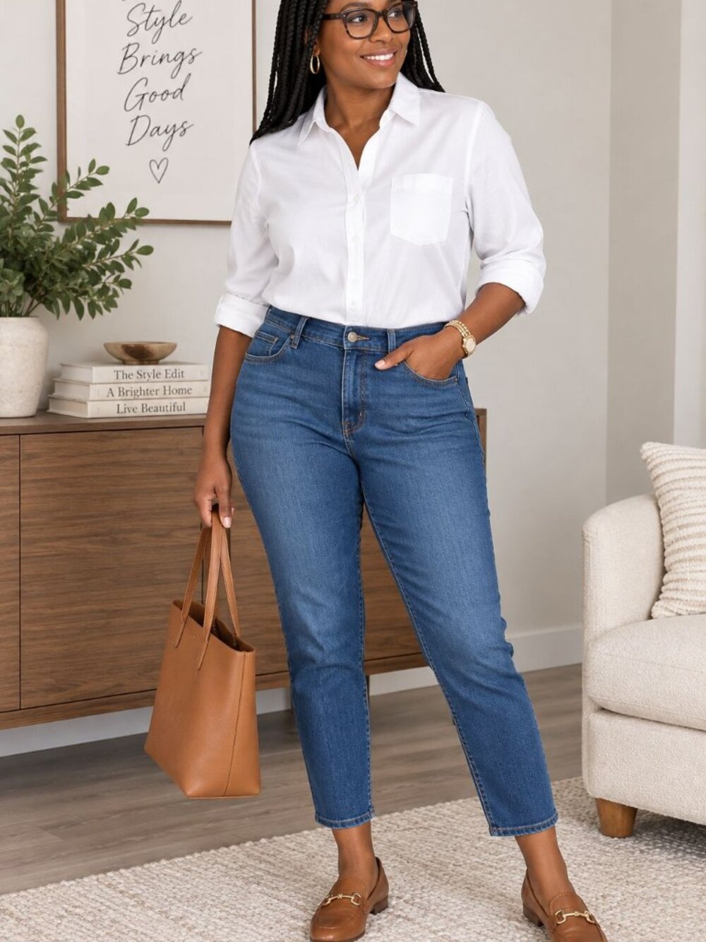 Talbots Women’s Slim Straight Ankle Jeans Blue Denim Classic Minimalist Casual